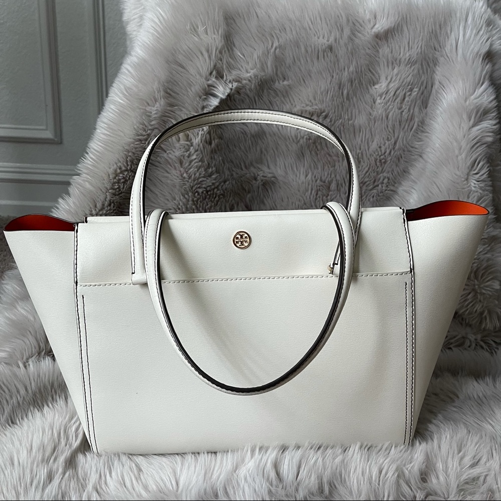 ⛔️SOLD⛔️Tory Burch Small Parker Leather Tote White